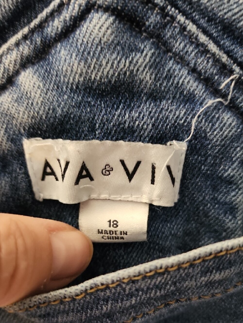 Ava & Viv Classic Blue Denim Overalls Size Youth 18 - Picture 2 of 9